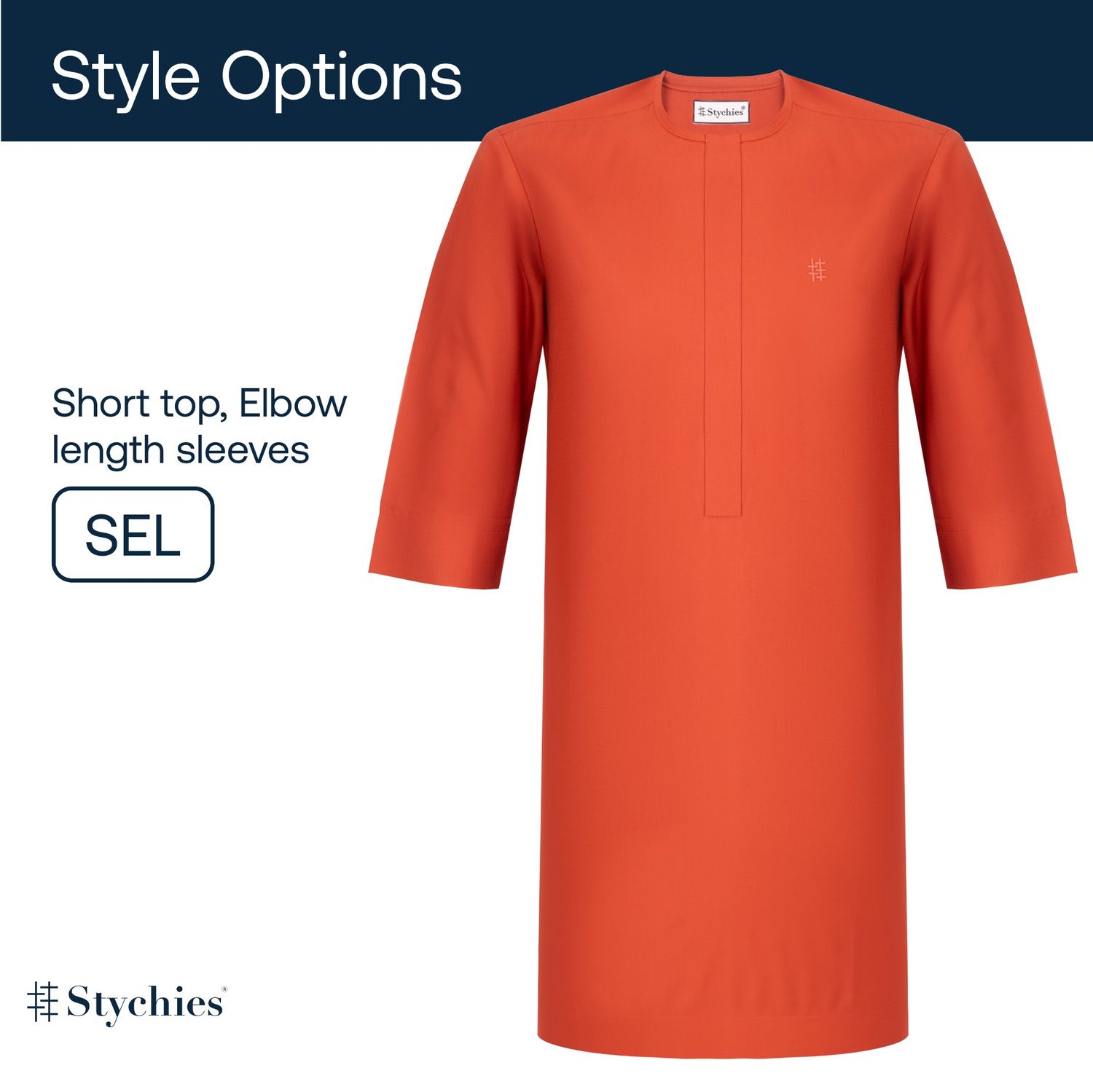 Style option: Mid length top, Long sleeves